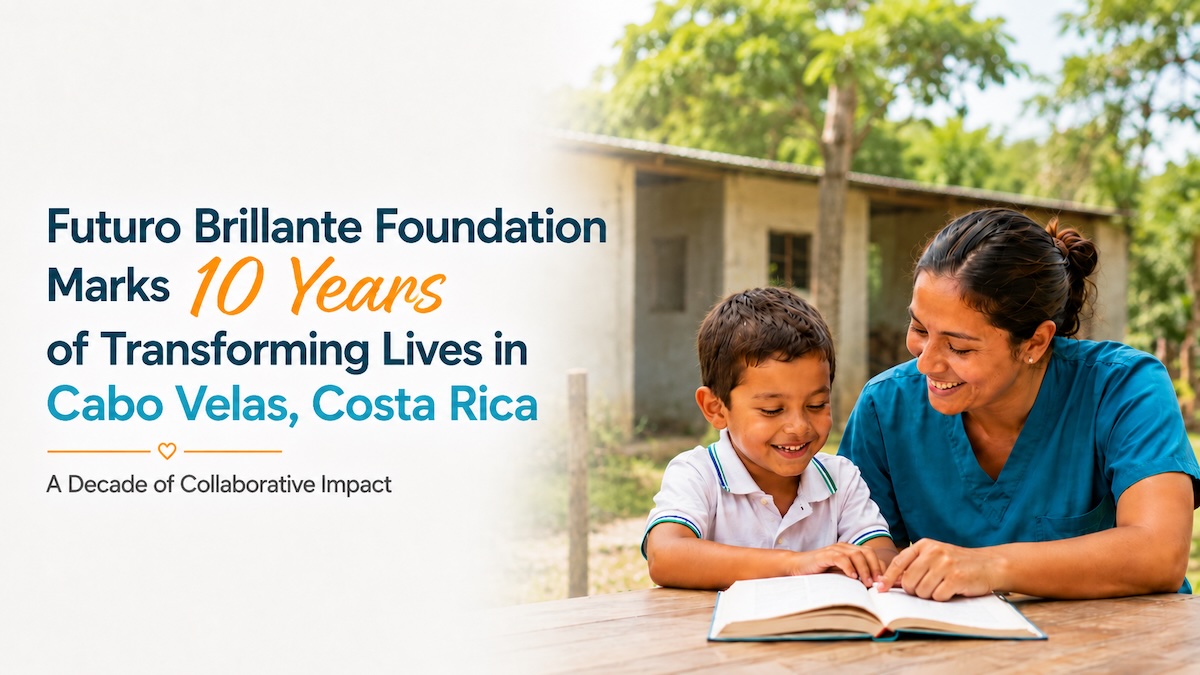 Mother and child reading together in Cabo Velas for Futuro Brillante Foundation’s 10-year impact anniversary.